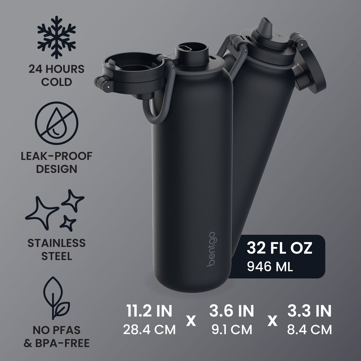 Bentgo Flip 2-in-1 Water Bottle (32 fl oz)